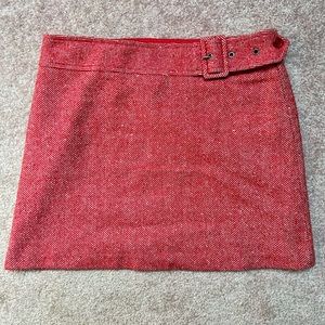 Y2K Espirit Tweed Red and White Wool Mini Skirt